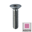 Stainless steel screw, countersunk head M8x100mm